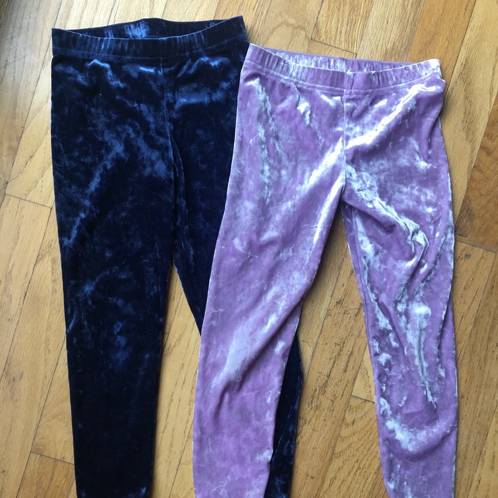 Lot of 2 crushed velvet pull on leggings 6/6x